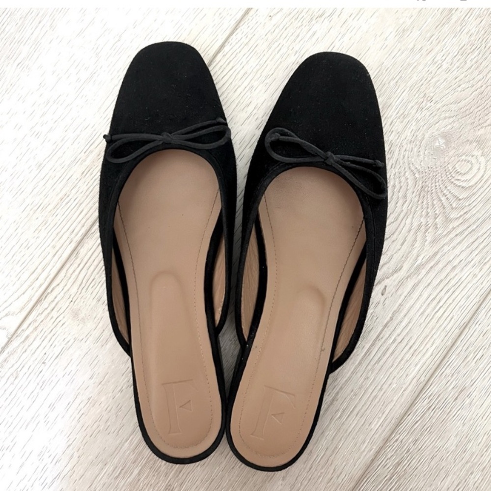 Flattered Malva Suede Ballet mules black